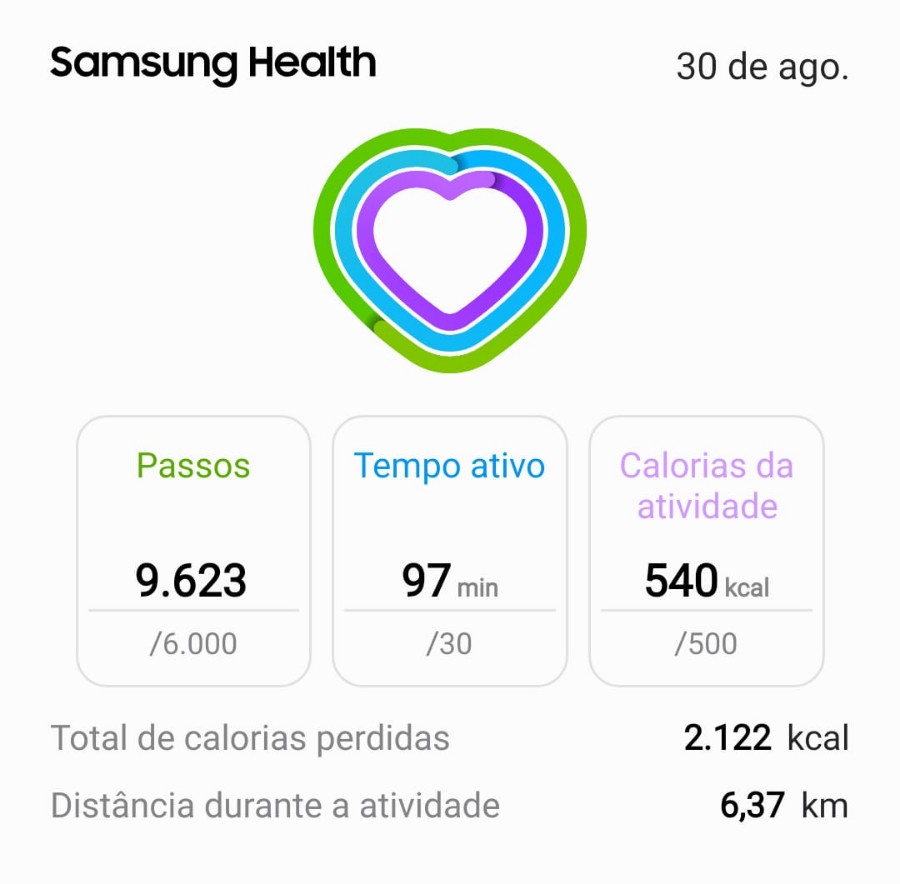 Print do desafio concluído no Samsung Health